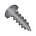 Steel Sheet Metal Screw, Black Zinc Plated Finish, Pan Head, Phillips Drive, Type AB, #4-24 Thread Size, 1/4