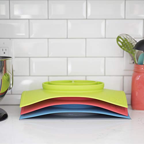 ezpz Happy Mat (Coral) 100 Silicone Suction Plate with Builtin