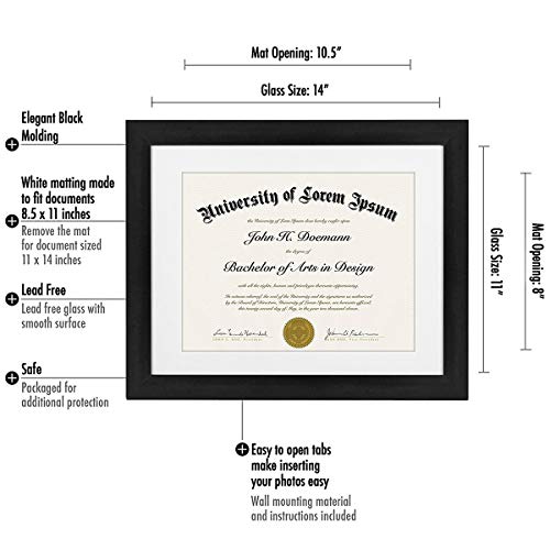 4 Americanflat+11x14+Document+Frame+Documents