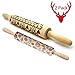 Christmas Wooden Rolling Pins,Engraved Embossing Rolling Pin with Christmas Deer Pattern for Baking Embossed Cookies,Rolling Pin Kitchen Tool 17inch (2 pack)