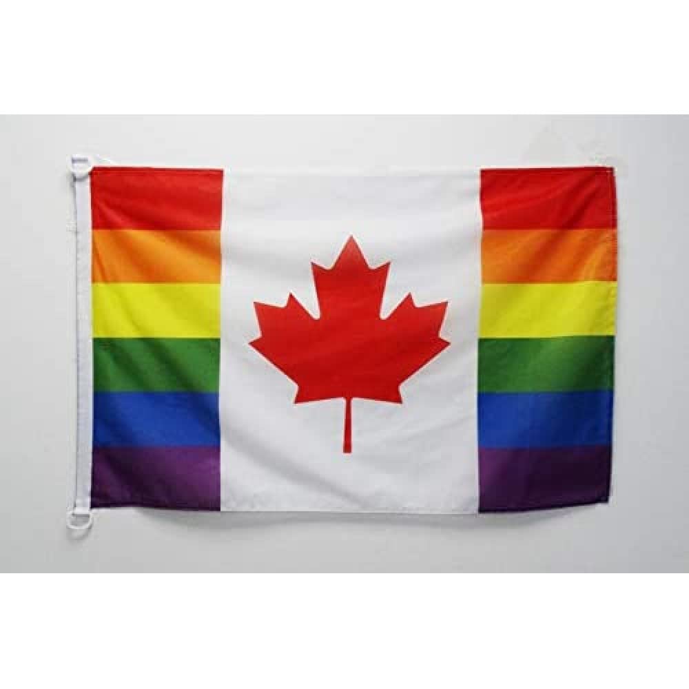 AZ FLAG Canada Rainbow Nautical Flag 18''x 12'' for Outdoor and Boat, gay canadian Banner Knitted Polyester with Two Plastic Rings 30 x 45 cm — image 1