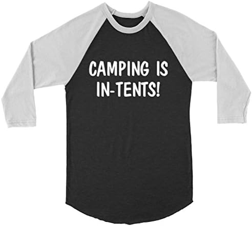 Unisex 3/4 Sleeve Raglan T-Shirt - Camping Is In-Tents!
