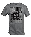 6TN Men's Training To Be Batman T-Shirt Large Ash Grey
