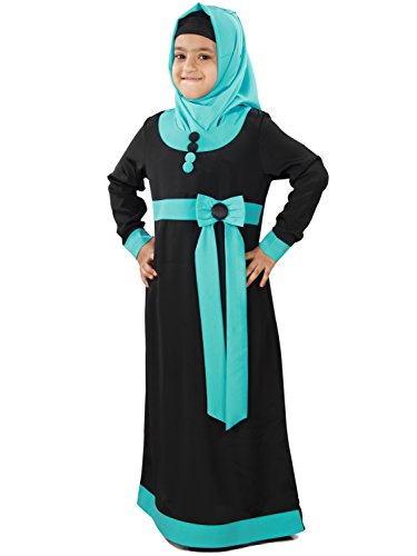 MyBatua Asifa Black Crepe Kid's Abaya Dress AY-317-K (M)