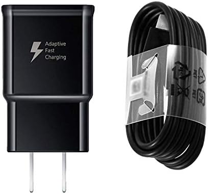 Samsung Adaptive Fast Wall Charger Adapter with USB Type C Cable Compatible Samsung Galaxy S9 S9 Plus S8 S8+ Note 8 Note 9 and More-Black