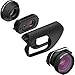 olloclip — CORE Lens Set + OLLO CASE Combo for iPhone 8/8 Plus & iPhone 7/7 Plus — Includes 2 iPhone Cases + Super-Wide, FISHEYE & Macro Premium Glass Lenses — Lens: Black/Black, Cases: Clear
