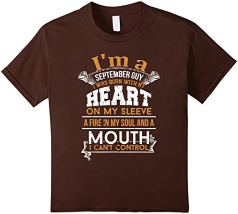 Kids I'm A September Guy T Shirt 12 Brown