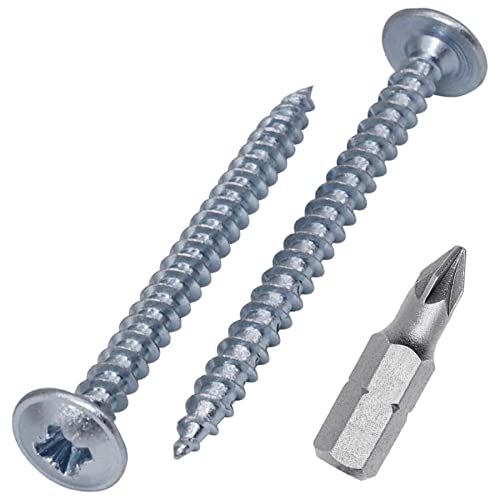 (Pack of 450 pcs) Zinc Plated Steel 3.5 x 40 mm Wood Screws, Metal Screws, Modified Truss Head, Self Tapping (450, 3.5 x 40 mm)