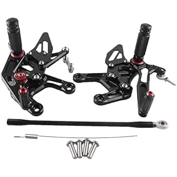Luckmart Motorcycle Foot Pegs Rearsets Adjustable Rider Rear Sets Footrest Compatible for Kawasaki Ninja ZX10R 2015 Black
