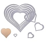 Pack of 10 Heart Shape Cutting Dies Stencil Template Mould for DIY Scrapbook Metal Embossing Album Paper Card Craft Gift