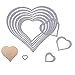 Pack of 10 Heart Shape Cutting Dies Stencil Template Mould for DIY Scrapbook Metal Embossing Album Paper Card Craft Gift