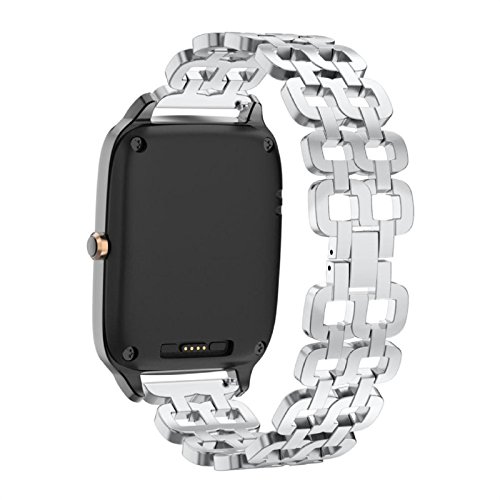 Owill Luxurious Stainless Steel Accessory Watch Band Wirst Metal Band For Asus ZenWatch 2 (Silver) - Thumbnail 3