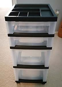 Amazon Com Clear Plastic Storage Cart With Wheels Storage