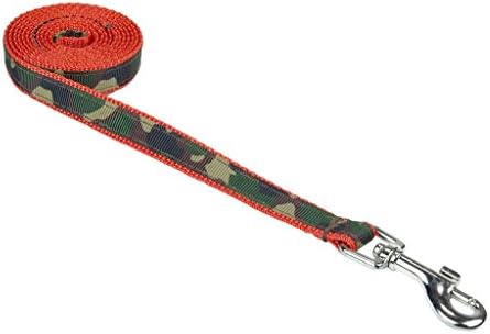 Sassy Dog Wear 1/2" x 4' Dog Leash, X-Small, Camouflage/Orange