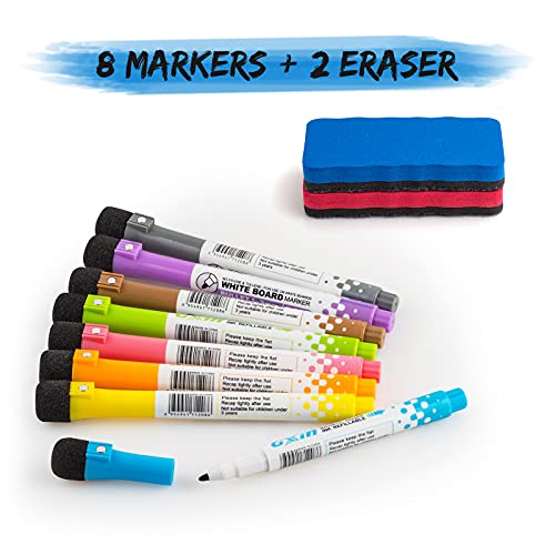 Hongyitime 8 Pack Dry Erase Markers with 2 Dry Erase Eraser