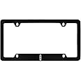 Lincoln Logo Black Coated Metal Bottom Engraved License Plate Frame Holder