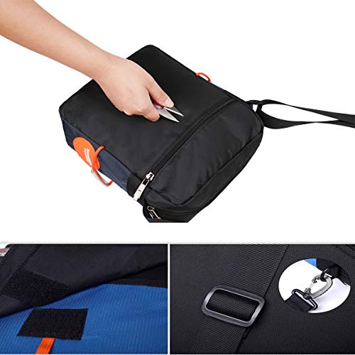 JAKAGO Waterproof Messenger Bag Shoulder Crossbody Bag Mobile Phone Pouch Passport Holder Mens Purse Bag 10.1 inch Tablet Bag Work Field Bag for Travel Hiking Camping Outdoor Sport (Dark Blue) - Thumbnail 5