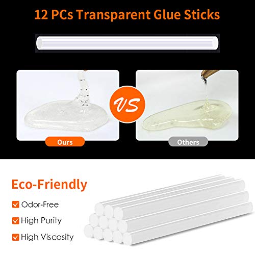 Hot Glue Gun, Volador 60W Anti-Drip Hot Melt Glue Gun Kit with 12PCS Glue Sticks for DIY Arts Crafts Sealing Hobbies Home Repairs