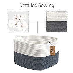 COMFY-HOMI Woven Cotton Rope Basket with