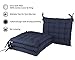 Cottone 100% Cotton Chair Pads w/Ties (Set of 4) | 16” x 15.5” Square | Extra-Comfortable & Soft Seat Cushions | Ergonomic Pillows for Rocking, Dining, Patio, Camping, Kitchen Chairs & More, Blue