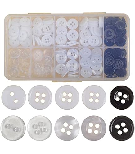 Prasacco Lot De 50 Boutons Ronds Transparents 2 Trous - 20mm Et 25mm Pour Couture