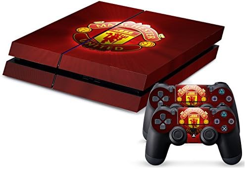 PS4 PLAYSTATION 4 CONSOLE + CONTROLLER DECAL STICKER SKIN SET MANCHESTER UNITED FC