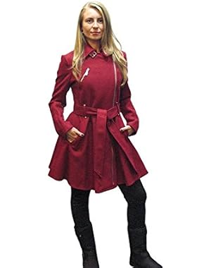 BCBGeneration Red Wool Skirted Coat