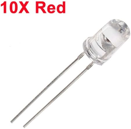 10pcs 5mm 3000-6000mcd LED Bright Decoration Torch Toy Light Red.