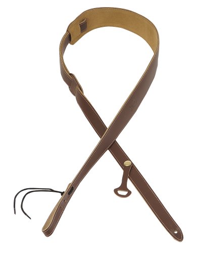 Levy's Leathers Pm1-brn 2.5 inch Leather Acoustic/Dobro Guitar Strap - Brown