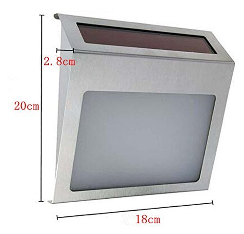 MeiHui Solar House Number Address Plaques Light 3 LED House Signs Stainless Steel Wall Light Pannel Street Lamp