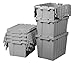 Akro-Mils 39120GREEN 39120 Industrial Plastic Storage Tote with Hinged Attached Lid, (21-Inch L by 15-Inch W by 12-Inch H), Green, (6-Pack)