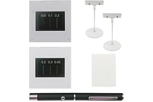 LASERLANDS Young's Double-Slit Experiment, Single Slit, with Holder Observation Board Red Light Source, Optics Elements, Optical Physical Experiment Kit, Interference Diffraction Grating Sheet 50 * 50mm
