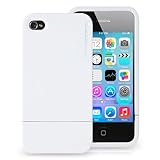 Casecrown CC-IP4-UV2-WHT Metallic Slash Glider Apple iPhone 4 and 4S Case - 1 Pack - Retail Packaging - White