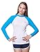 Women's Long Sleeve Performance Athletic Rashguard UV Sun Protection UPF 50+ Swim suit Surf Tee