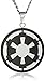 Star Wars Jewelry Men's Imperial Symbol Front with Etched Death Star at The Back Pendant Necklace, 22
