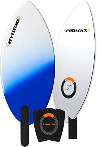 Fedmax Fiberglass Skimboard | Choose Size/Color | Includes Traction | Tips and Tricks Guide | Great Skim Board for Kids/Adults