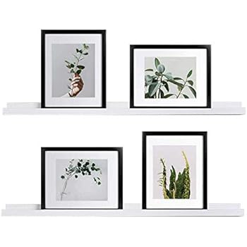 WELLAND Vista Picture Ledge Floating Ledge Wall Shelves, 36-inch, Set of 2, White