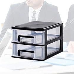 STOBOK Storage Drawer, 2 Layers Plastic Drawers