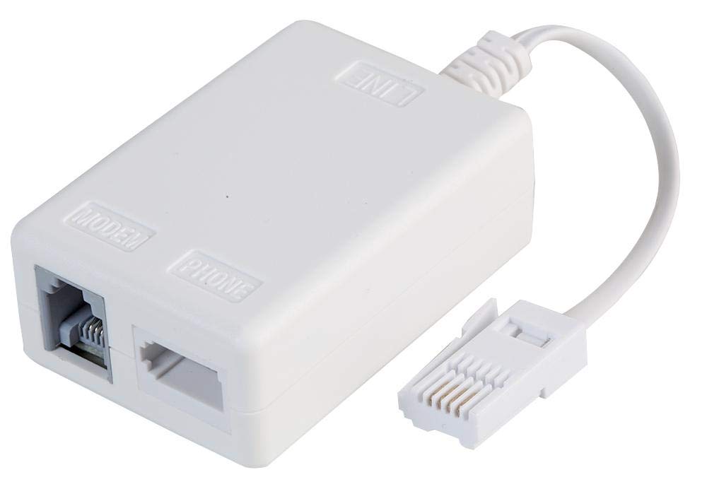 RGB Networks Ltd ADSL 2+ Micro Filter splitter with Trailing Wire Phoneline Broadband WIFI Router Modem telephone Adaptor Plug High Performance RJ11 and BT Phone Jack Connectors Premium Quality