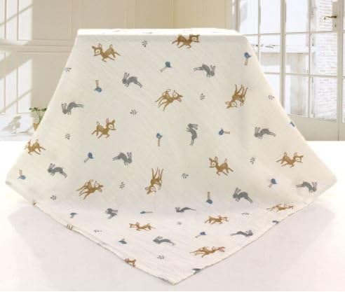 Muslin Swaddle Blanket Breathable Organic Cotton 100% Cotton Bambi 1201c ah-mama