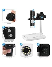 Microscopio USB WiFi, HINOY Wireless Digital Mini Microscopio Cámara 2MP 1080p HD 50 a 1000x Ampliación Endoscopio para iPhone, Android, Windows y dispositivos MAC