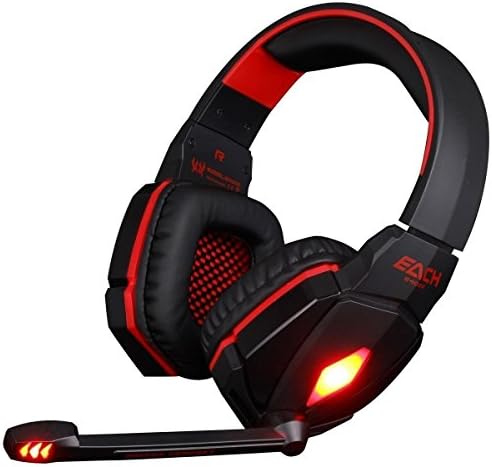 BestOpps KOTION Each G4000 Gaming Headset Professional Over Ear Stereo 3.5mm Plug Gaming Headphone with Mic Volume Control for PC Computer Laptop Gaming (Black+Red)