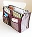 KLOUD City 6 Colors Nylon Travel Handbag Pouch/Bag in Bag/Insert Organizer/Cosmetic Pocket/Makeup Bag/Tidy Bag plus KLOUD City Cleaning Cloth (Dark red)