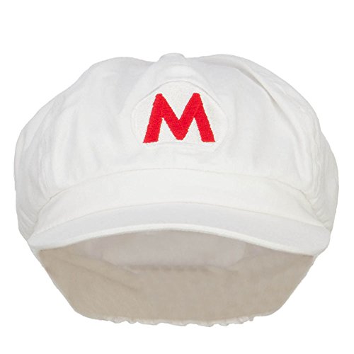 Fire Mario Luigi Embroidered Newsboy Cap - Red M-L