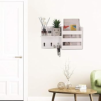 Emerit Mail Holder Organzier Wall Mount Key Holder Rack Hanging Entryway Decorative Shelf White Buy Online At Best Price In Uae Amazon Ae