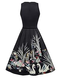 Belle Poque vestido de té vintage sin mangas con cinturón de los años 50 vestidos para mujer