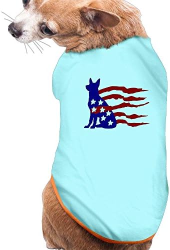 BESINEAWSfAW Distressed American Flag German Shepherd Dog&amp;Cat Tshirts Tank Top Vest Pet Clothing For Dogs Or Cats Costume L