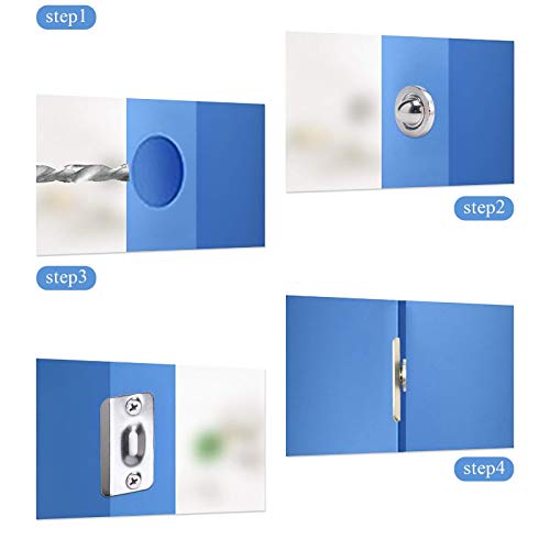 Dondelight 2 Pack Closet Door Ball Catch with Strike Plate Satin Nickel