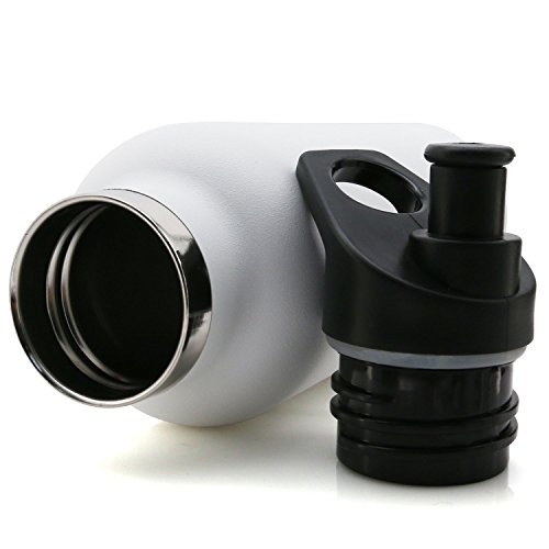 TOPOKO 25 OZ Vacuum Insulated Stainless Steel Sport Water Bottle With Bite Valve Lid, Double Wall, Sweat & Leak Proof Thermos, Water Bottle (Piano White Bite Valve) - Thumbnail 5