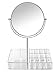 7 Inch Vanity Makeup Mirror with Makeup Organizer -1x/3X Magnifying Double-Sided Makeup Mirror-Polished Chrome